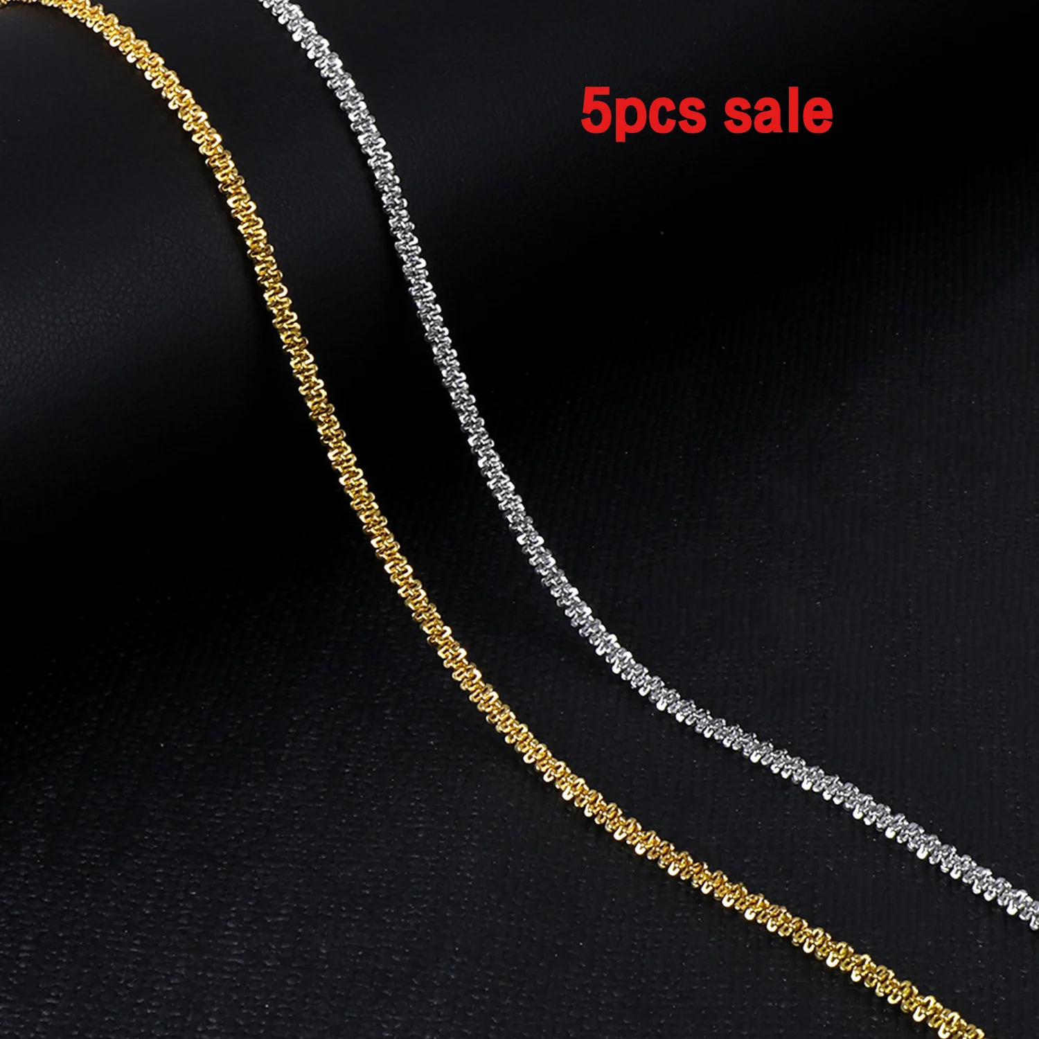 

ASON 5pcs/lot Wholesale 316L Stainless Steel Gold Color Chains Necklace For Women Men Waterproof Colliers Jewellry Accessories