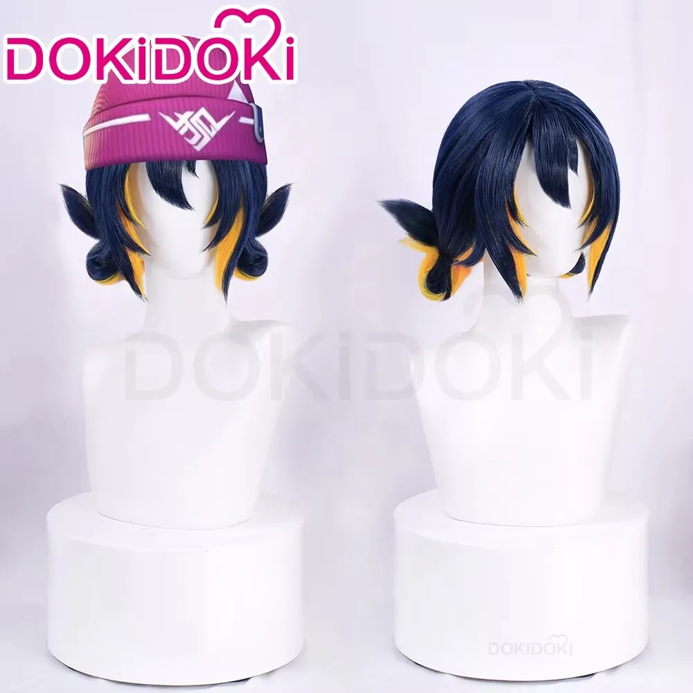 IN STOCK Kiriko Yuna Wig Game Cosplay Wig DokiDoki Mask Headband Kiriko Red Mask Women Green Hair Kiriko Yuna Wig / Prop