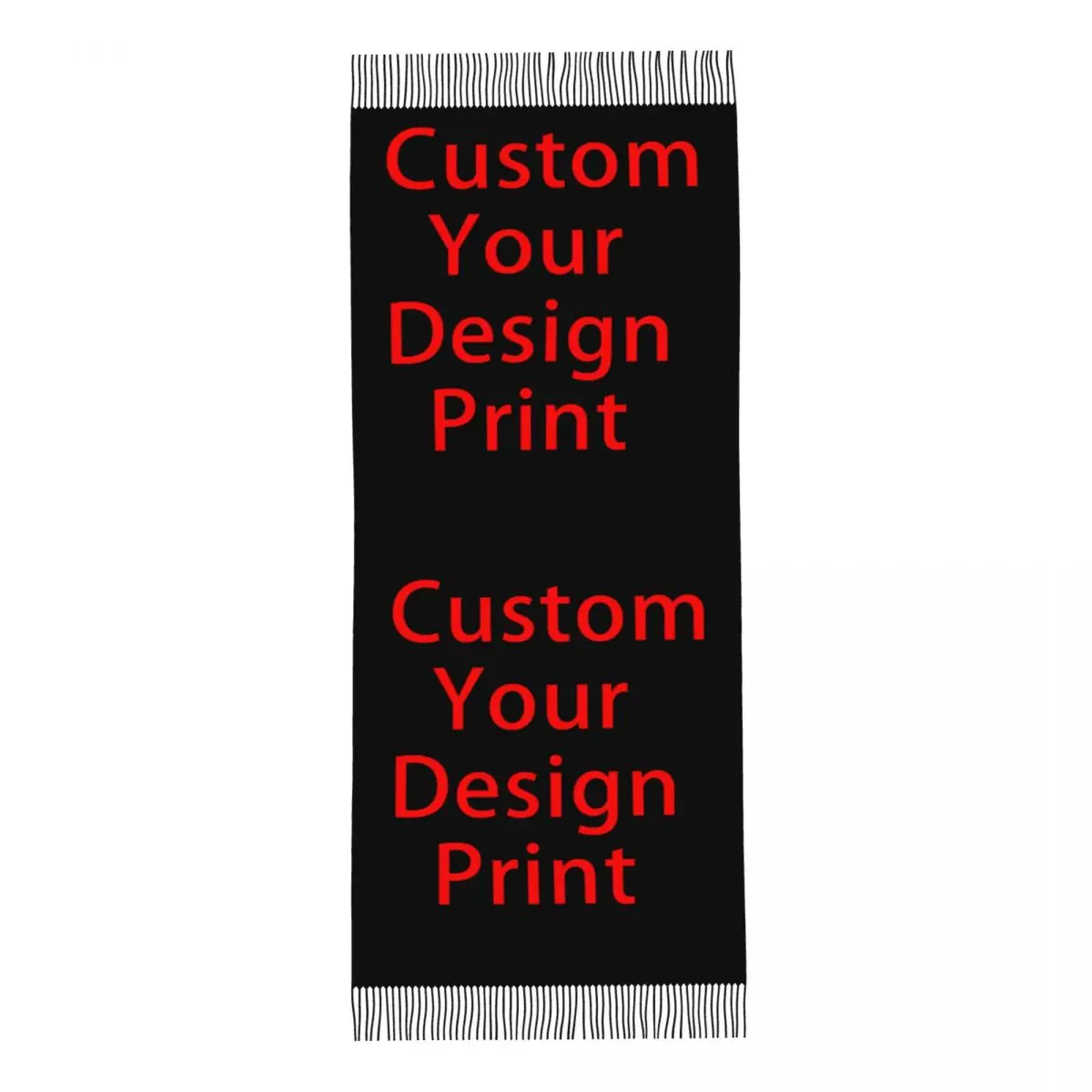 Ladies Long Custom Your Design Scarves Women Winter Fall Thick Warm Tassel Shawl Wrap Customized Logo Printed Scarf