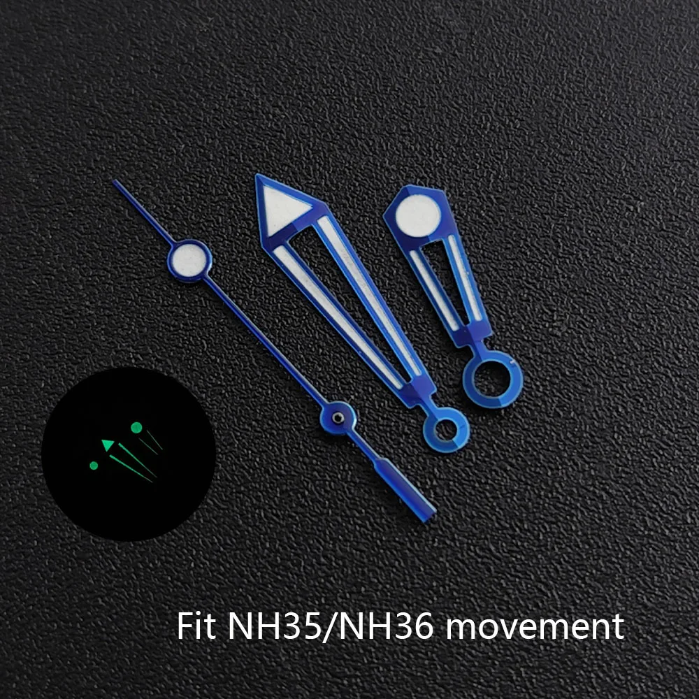 High quality 9.4*13*17mm SeaMaster 007 Watch Hands Luminous Hands Fit NH35 NH36 ETA 2836 2824 Miyota 8205 8215 Movement view 5