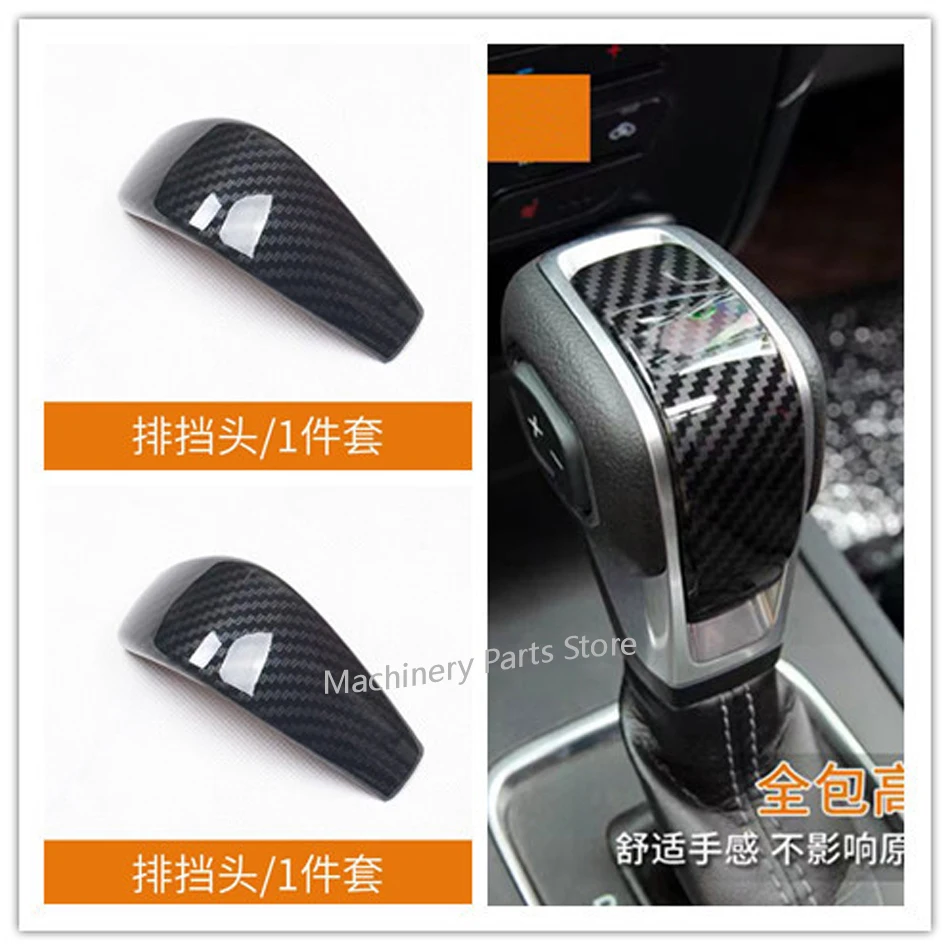 1Pc For Carbon Fiber Stainless Steel Gear Shift Knob Decorator Cover Trim for Ford Ranger Everest Endeavor 2015+ Car Accessories
