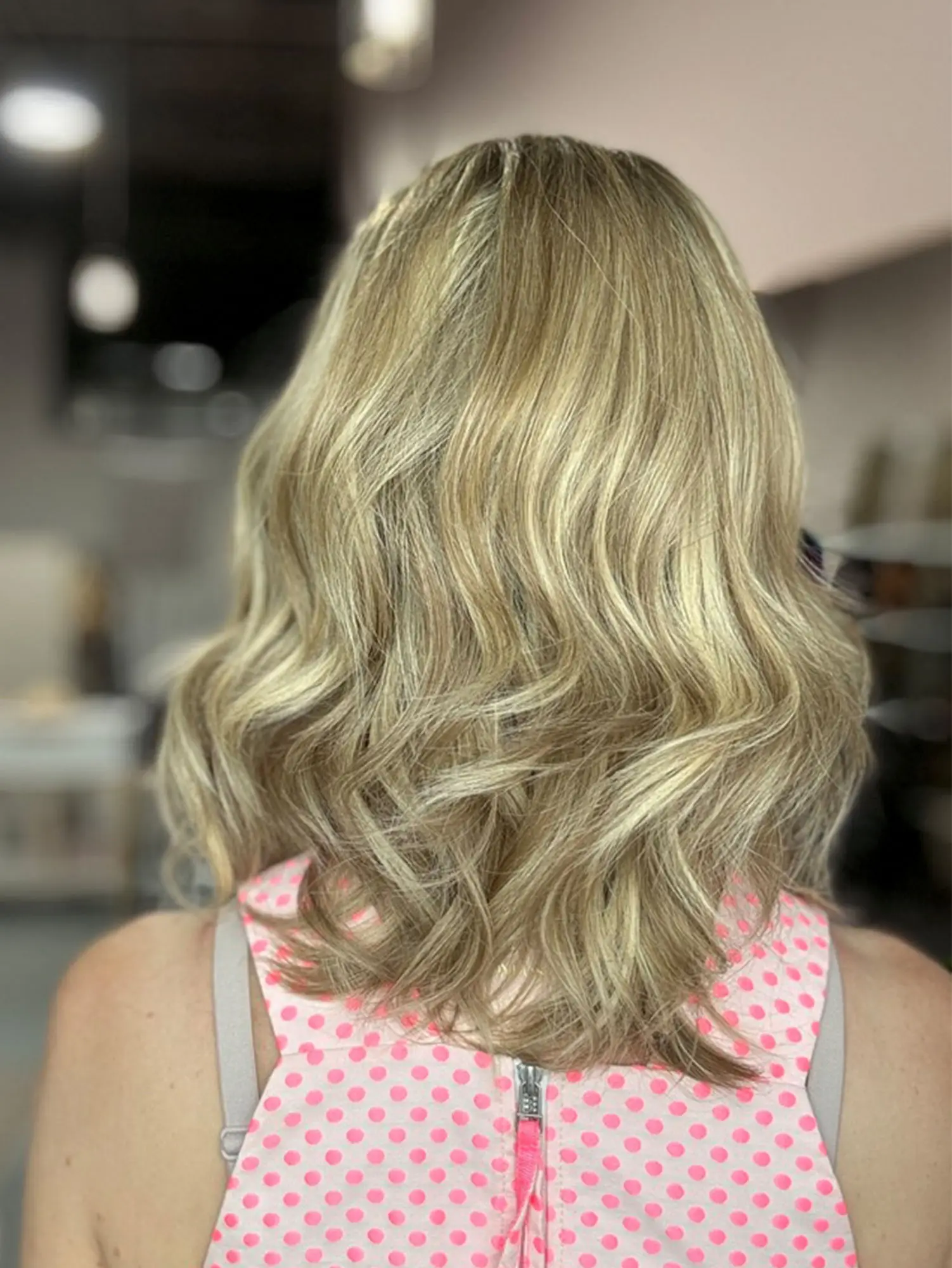 14” Ombre Caramel Blonde Full Wigs Shoulder High Density For Women Daily Use Soft Wavy Free Part Glueless Wigs Synthetic Hair