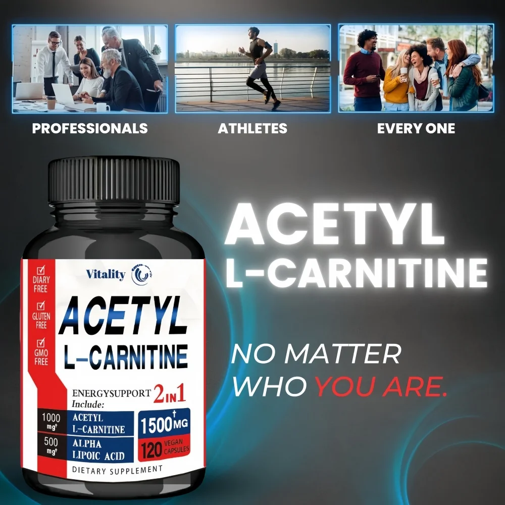 Acetyl L-Carnitine 1000 Mg Maximum Strength - Supports Pure Energy, Brain Function, and Fatty Acid Metabolism