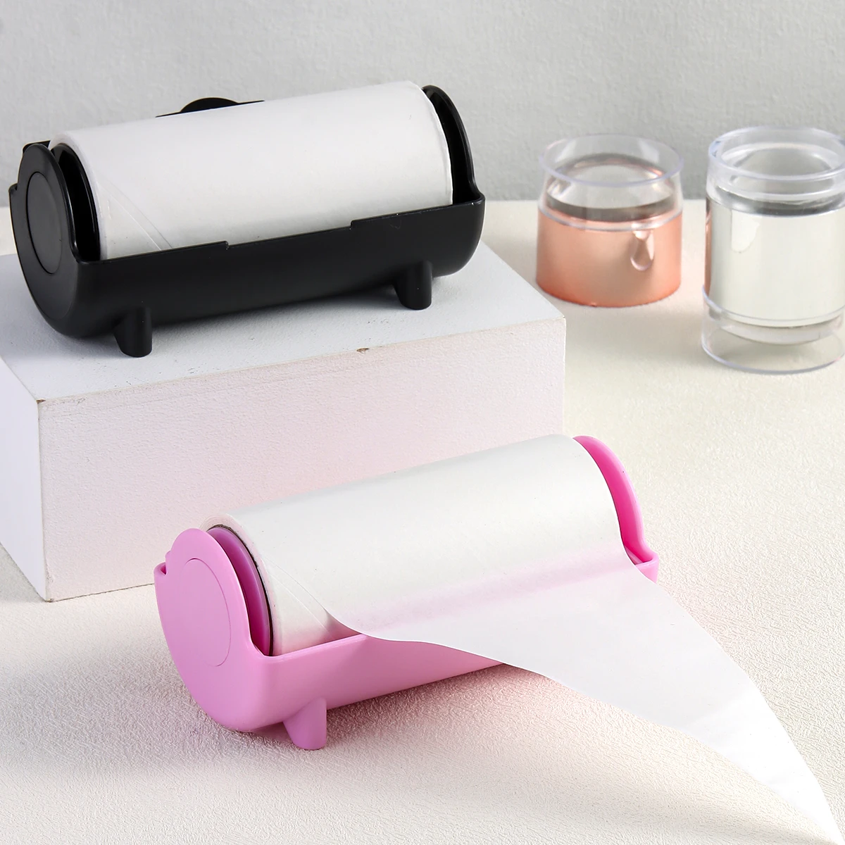 Doppelseitiges Nagelstempel-Blottingpapier 60 Stück/Rolle Entfernt Drucköl Nagelstempel-Reinigungswerkzeuge Klebepapier für Nagelstudios – Detail 7