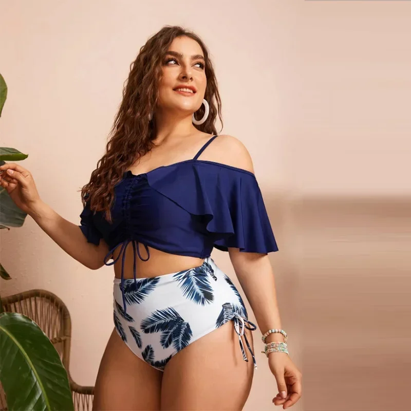 Sexy plus size biquíni banho feminino 2025 novo tankini conjunto de biquíni maiô gordinho swimdress mujer femme