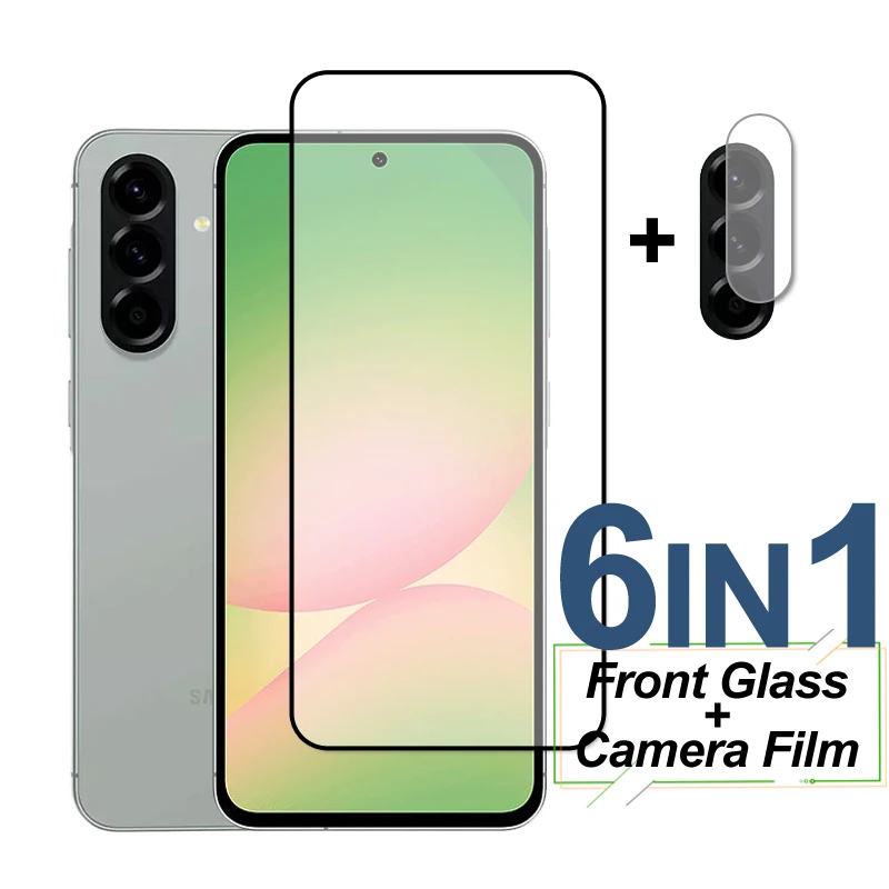 

Полное покрытие из закаленного стекла для Samsung Galaxy A56, защитное стекло для экрана, защитная пленка для объектива камеры телефона для Samsung Galaxy A56