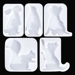 DIY Epoxy Resin Mold Animal Series Scented Candle Silicone Mold Cat Dog Gypsum Cement Ornament Simple Shape DIY Craft Supplies