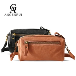 ANGENGRUI Genuine Leather Cross Body Shoulder Bags Natural Soft Cow Skin Phone Purses Casual Lady Minimalist Designer Handbags