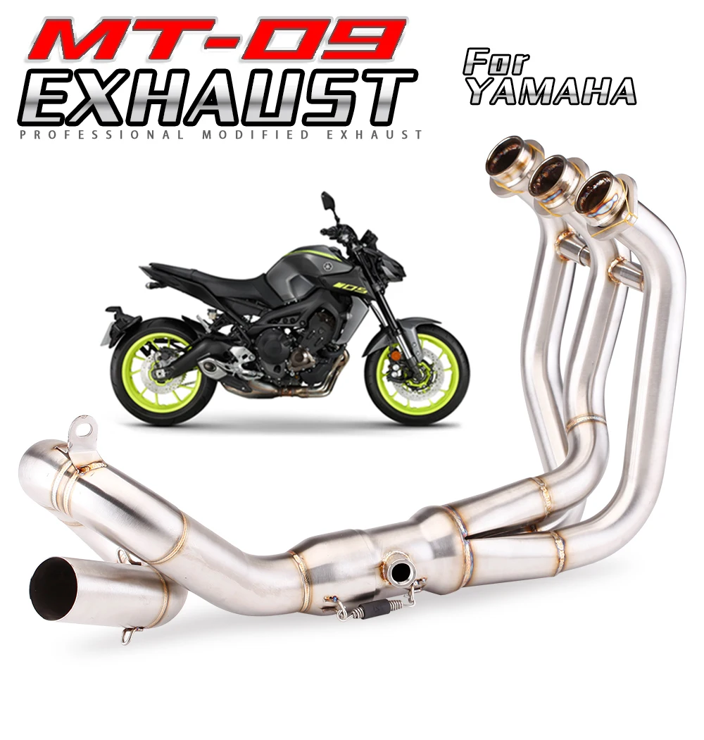 

Titanium Alloy Stainless Steel Motorcycle Exhaust Pipe Slip On Rotating Exhaust Front Link Pipe For MT09 2014-2021