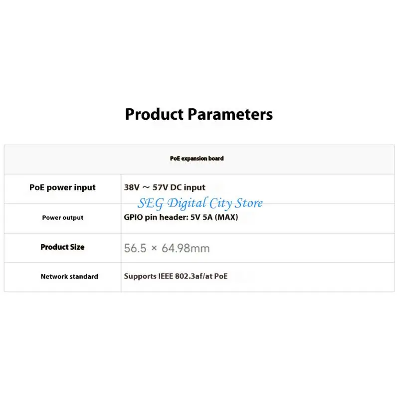 5th Gen 5V 5A電源40 PIN GPIO IEEE802.3AF/ATサポート用U75BPOE拡張ボード