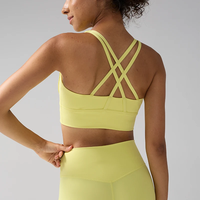 2 Pieces Women Yoga Shorts Set Cross Sport Bra High Waist Gym Shorts Breathable Comprehensive Training Jog Fitness Set🎽🩳