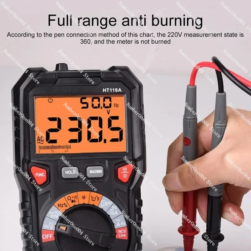 New  HT118A handheld dual-backlit high-precision automatic digital multimeter