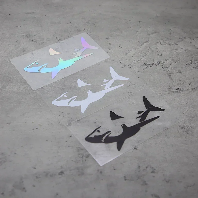 1PC Holographic Shark Auto Moto Sticker, Marine Themed Design Decal for Car Motorcycle, Exterior Customization Accessory
