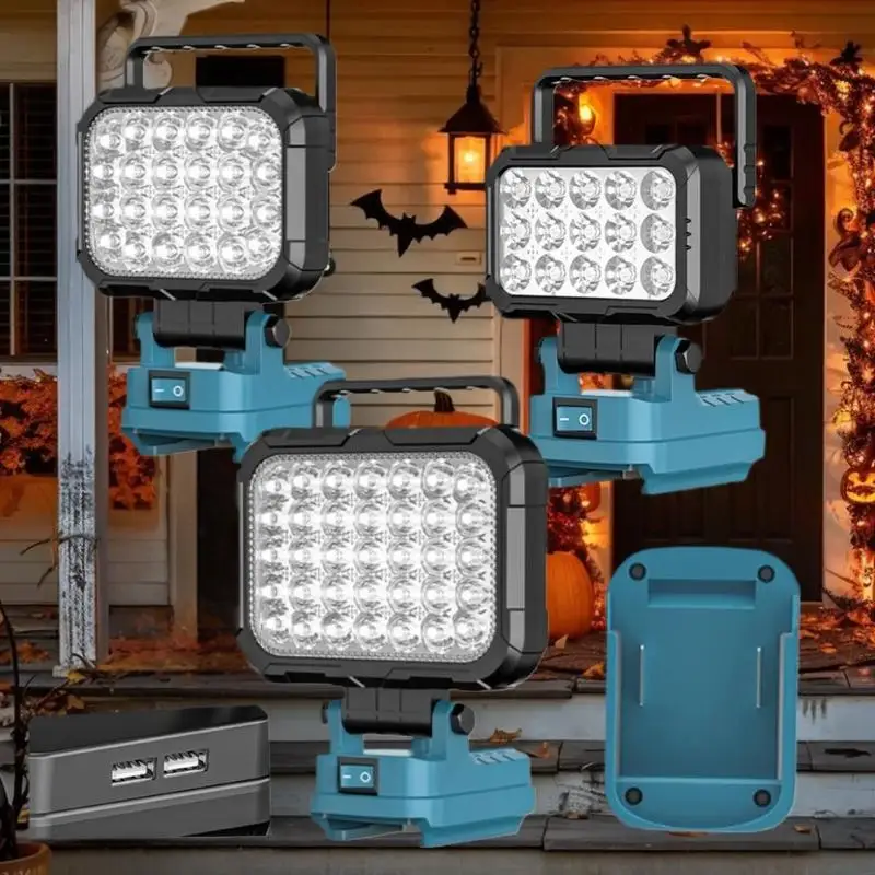 مصباح عمل LED 3/4/5 بوصة - USB مزدوج ومقبض، مصباح مهام محمول لأدوات ليثيوم أيون 18 فولت #2