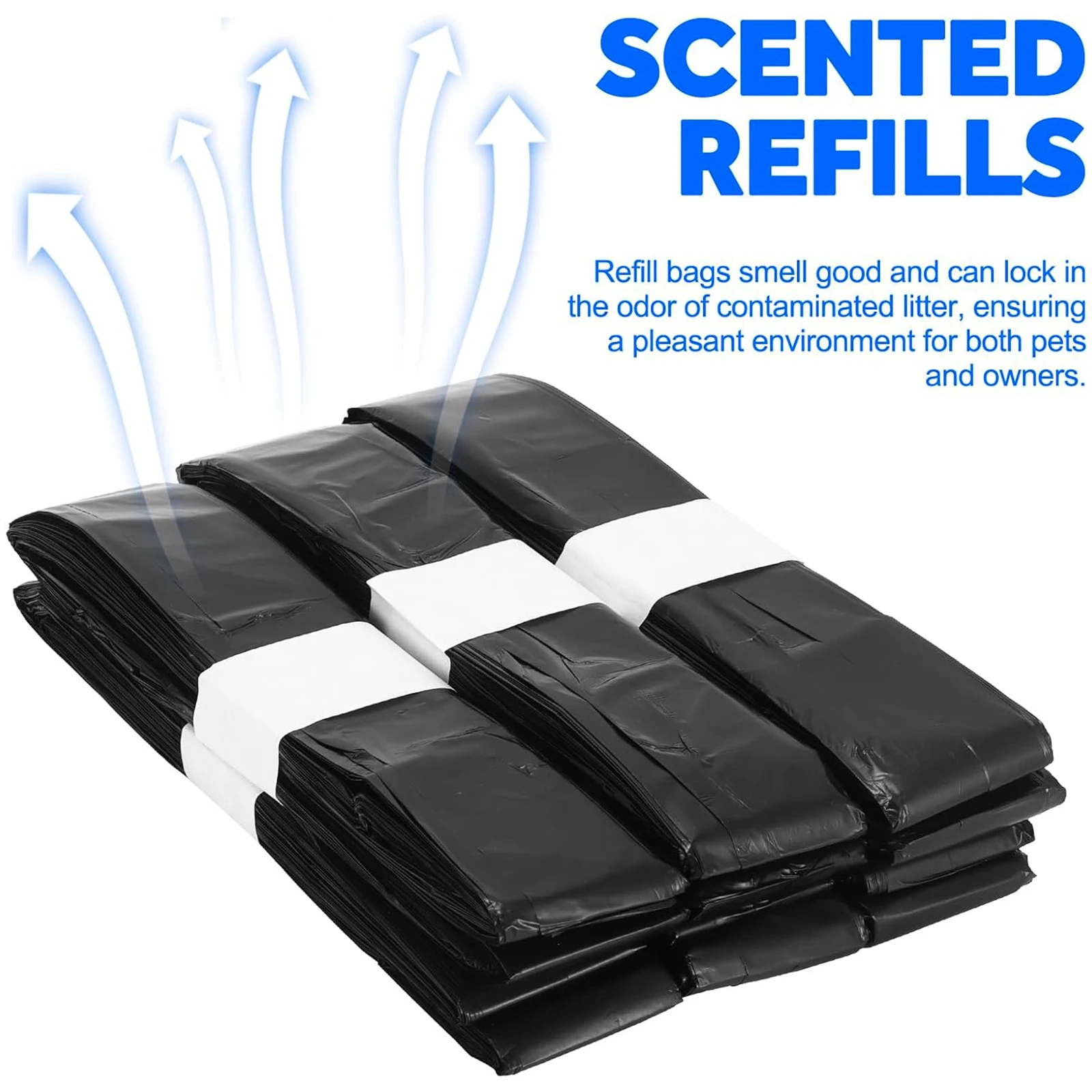 6 Pack Trash Bag Refill Rings for Self Sealing Smart Trash Can Replacement Waste Bags Supports Approximately 180 Uses Compatible for T1/T1S/T Air