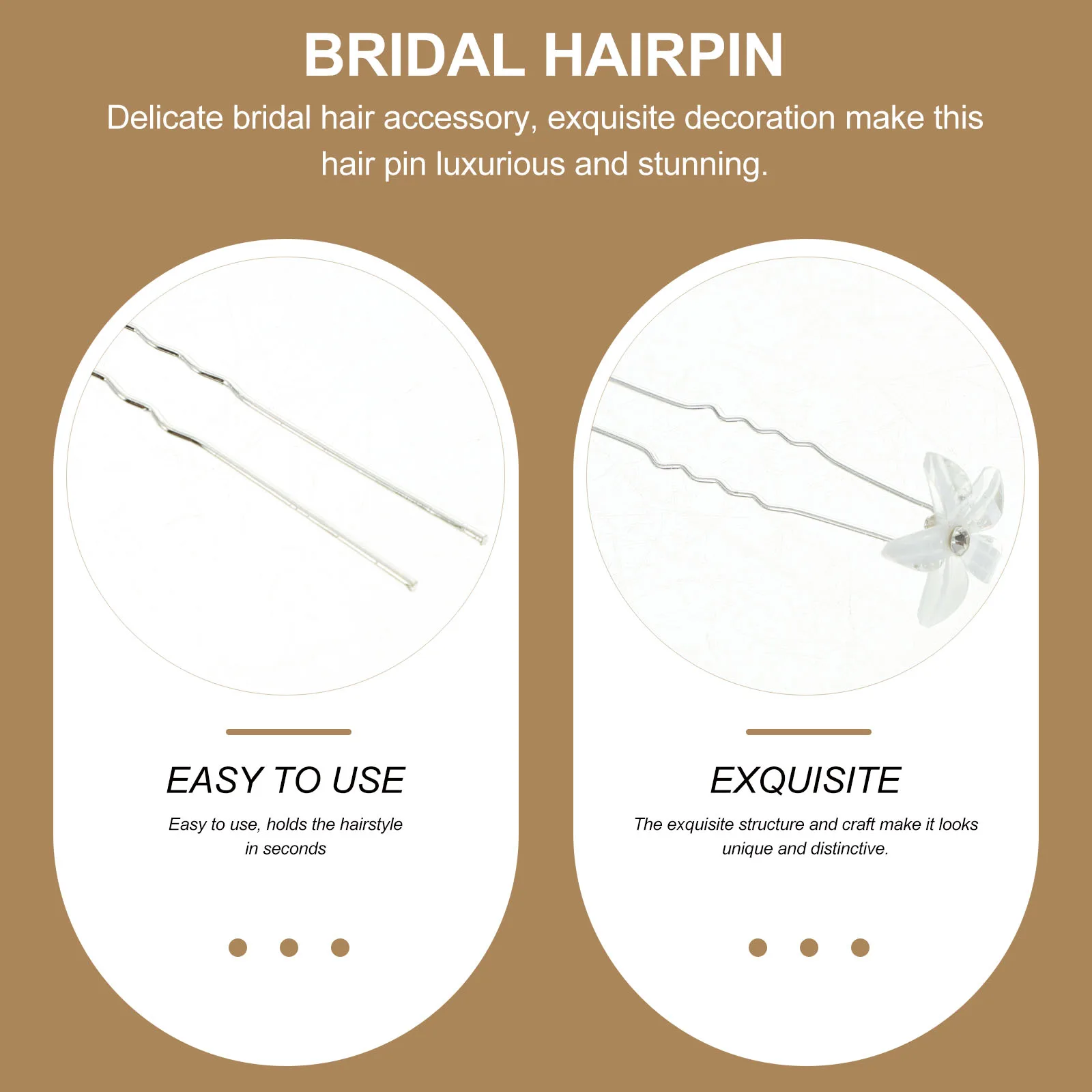 

20 Pcs U-shaped Hair Clip Headdress Pin Bridal Accessories Clips Bride Decor Formal Wedding Metal