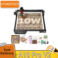 ATOMSTACK A10 Pro V2 10W Laser Engraver, 400mm/s High Speed, 0.01mm Precision, 0.06*0.08mm Spot, 410*380mm