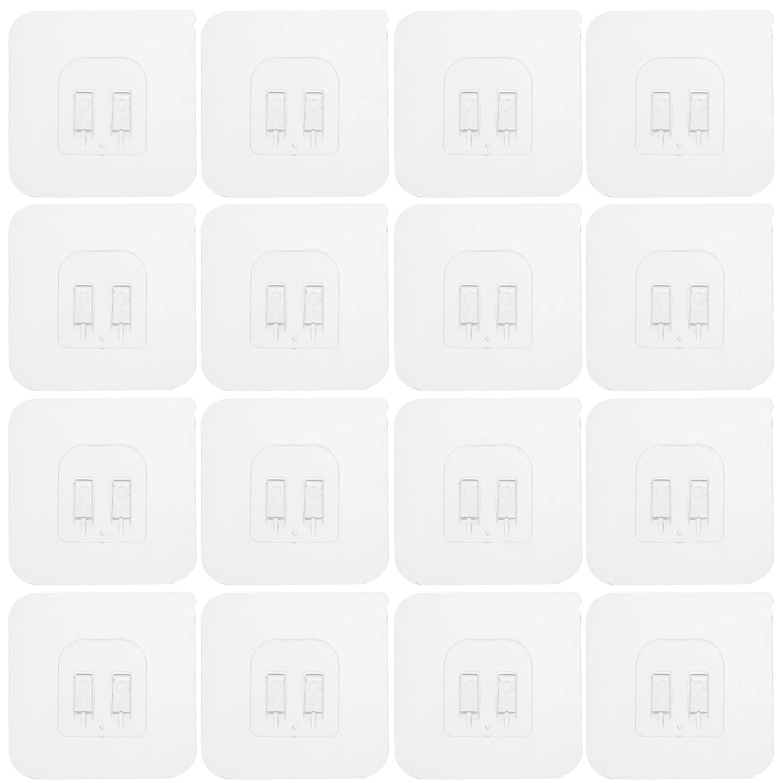 

20pcs Bathroom Hooks Self Adhesive Transparent Wall Mount Key Holders Strong Adhesive Multi Functional Tile