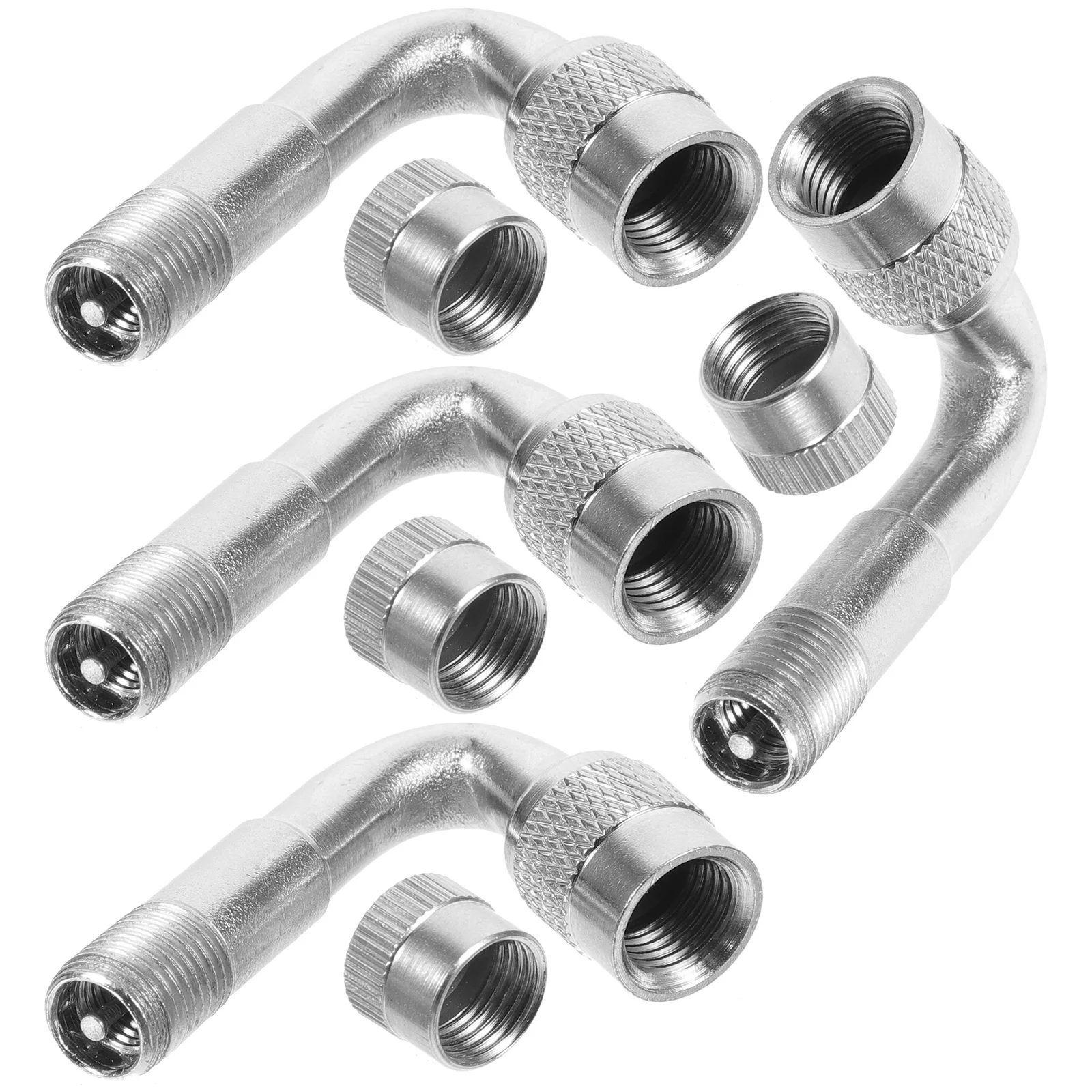 

4Pcs Stem 90 Degree Brass Air Valve Extension Adapter Useful for Inflating Dual Tires Car Truck Motorcycle