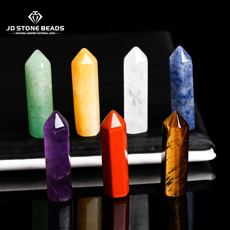 

5 Pcs/lot Natural Crystal Healing Stone Chakra Balance Hexagonal Column Spiritual Astrology Yoga Energy Reiki Stone Diy Decor