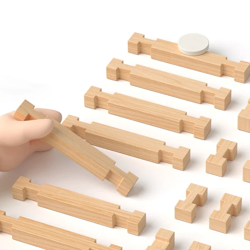 Zestaw Drewnianych Puzzle 3D DIY Labirynt Model do Składania Zabawki Edukacyjne dla Dzieci Dorosłych Prezent Gra Imprezowa