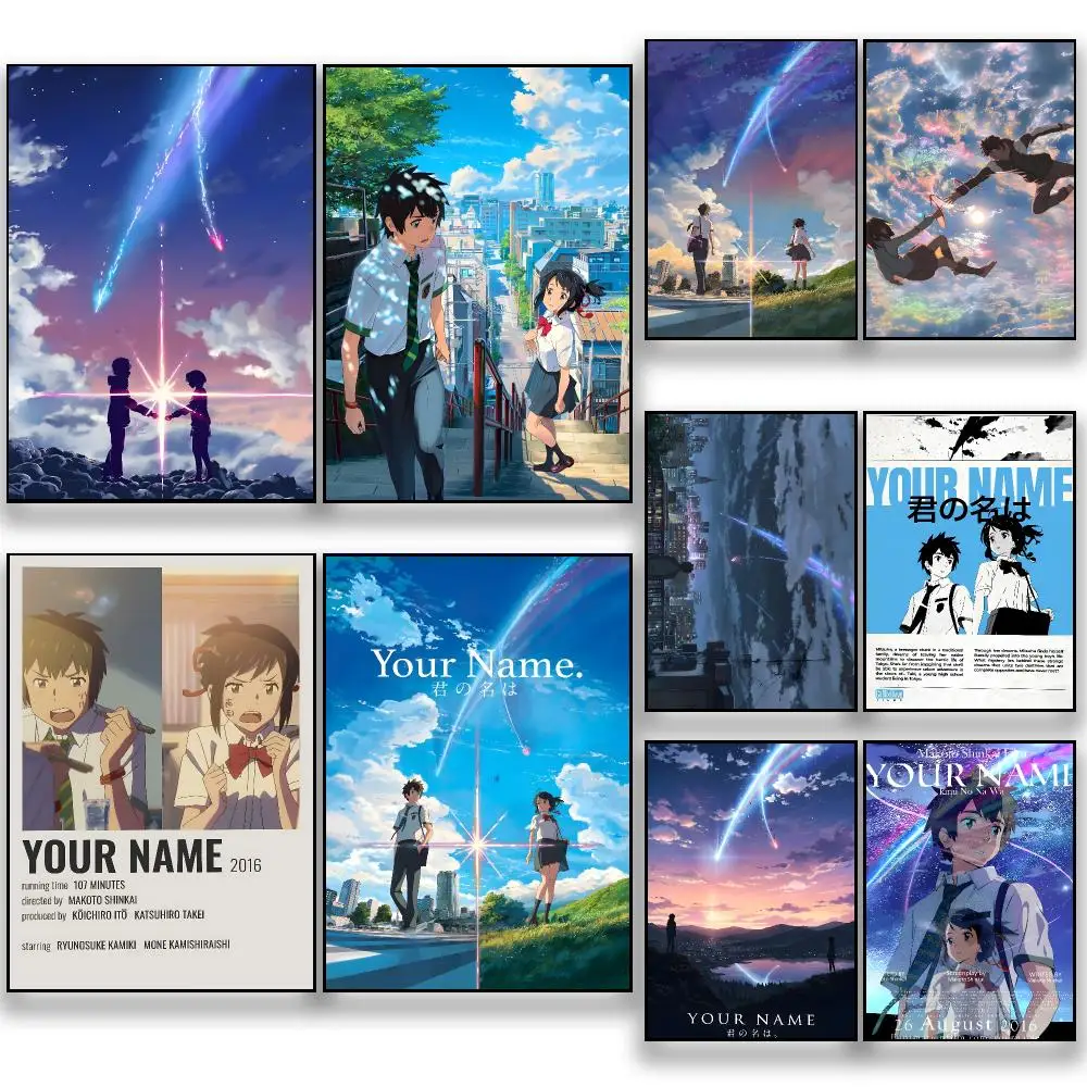 Anime W-What is your name Poster HD Removable Wall Art Gift Bedroom Lounge Dorm Office Gaming Cafe Bars