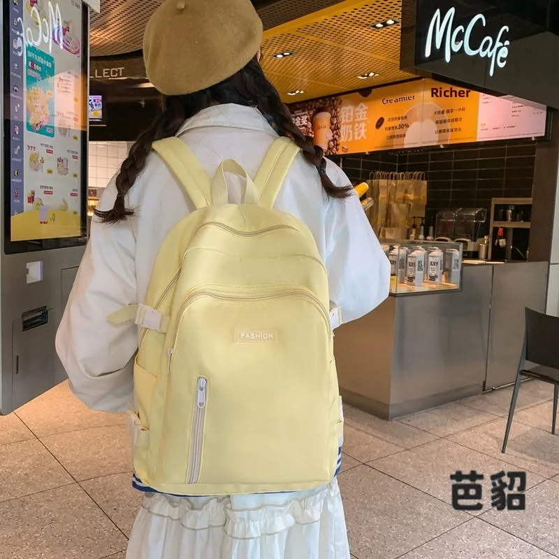 Lightweight Casual Travel Backpack Large Capacity Double Shoulder Bag for Students after School Classes College Style Fashion