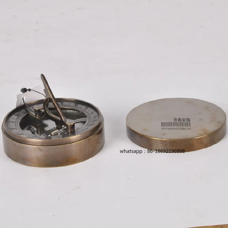 India Imported Vintage Nostalgic Brass Sundial Compass Outdoor Plus Camping Leby Pirates Gift Ornament