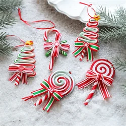Christmas Lollipop Candy Cane Pendant Xmas Tree Hanging Ornaments Home Christmas Decorations DIY Accessories New Year Gifts 2025