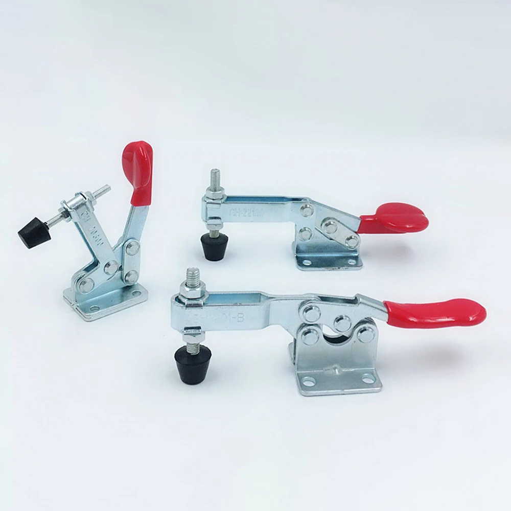 GH-201B/20300/22100 Quick Release Toggle Clamp 30-90Kg Horizontal Locking Lever Fastener Woodworking Fix Clip Tool Hand Tool