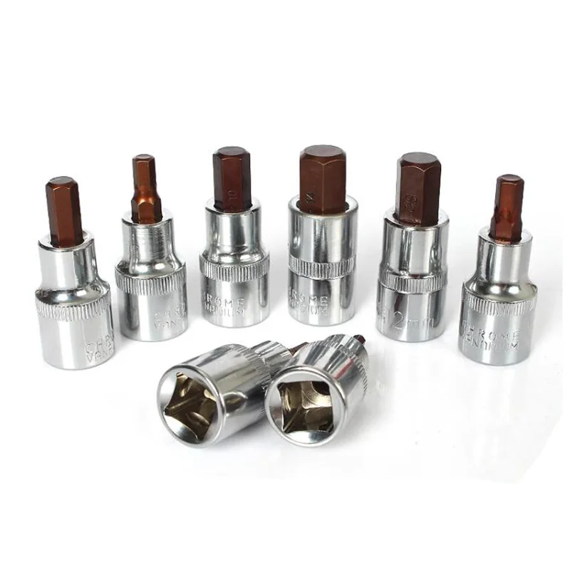 1/4 Inch Drive Metric Allen Key Hex Socket Bit Hexagon H2 H3 H4 H5 H6 H7 H8 H10