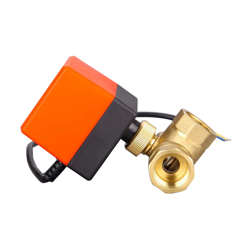 Valvola a sfera con filettatura elettrica in ottone Ac 220V DC 12V elettrovalvola a solenoide a 3 fili a 2 vie con attuatore DN15/DN20/DN25/DN32