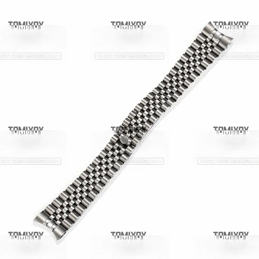 

20mm 316L Stainless Steel Silver Curved End Hidden Buckle Jubilee President Watch Band Strap Fit for Rolex Watch