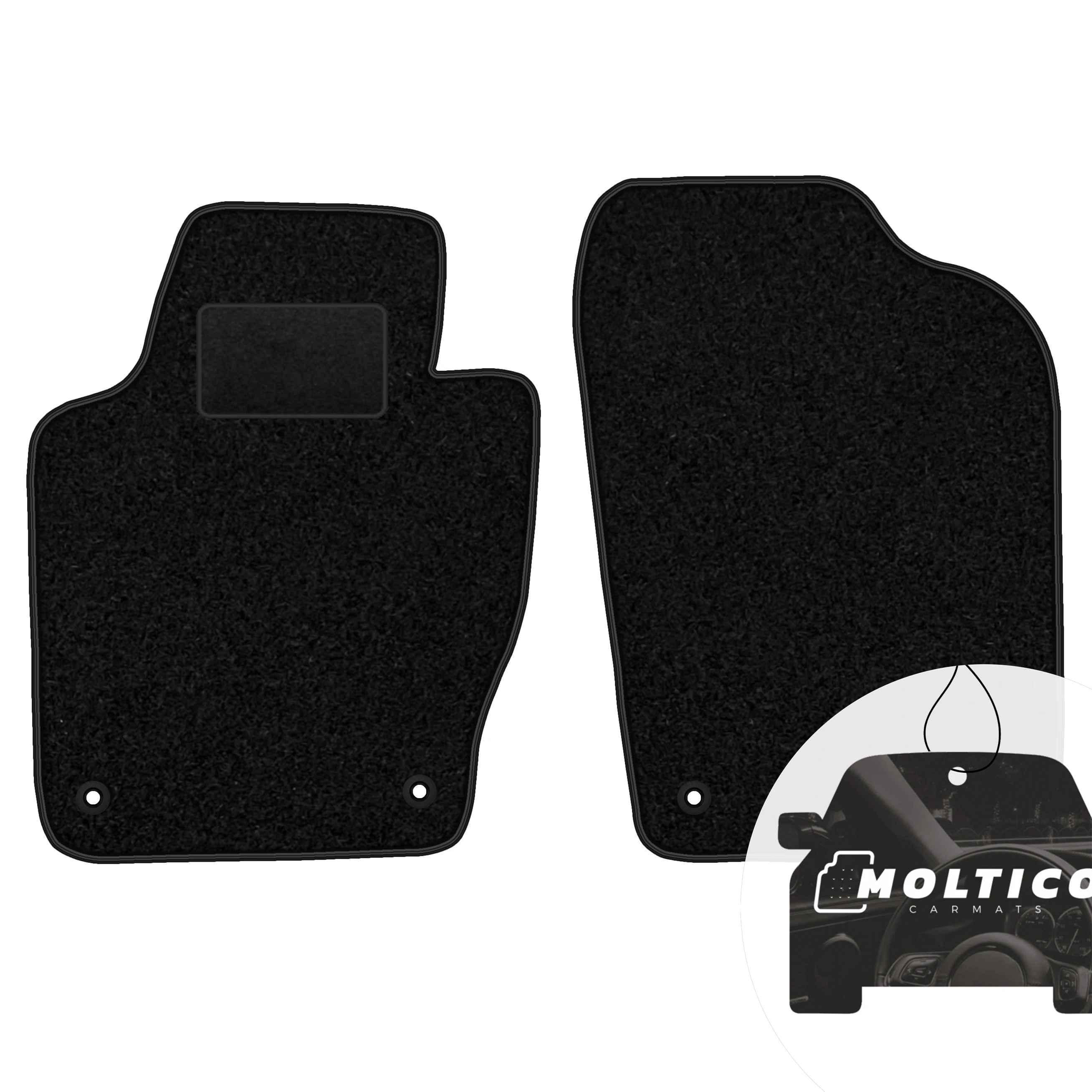 Velour vloermatten vooraan, zwart, HM-geschikt voor: Volkswagen Polo V 6R 2009-2017