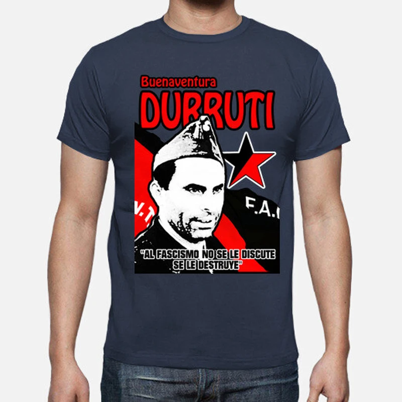 Camiseta Buenaventura Durruti. 100% Algodón, De Alta Calidad, De Gran Tamaño, Casual