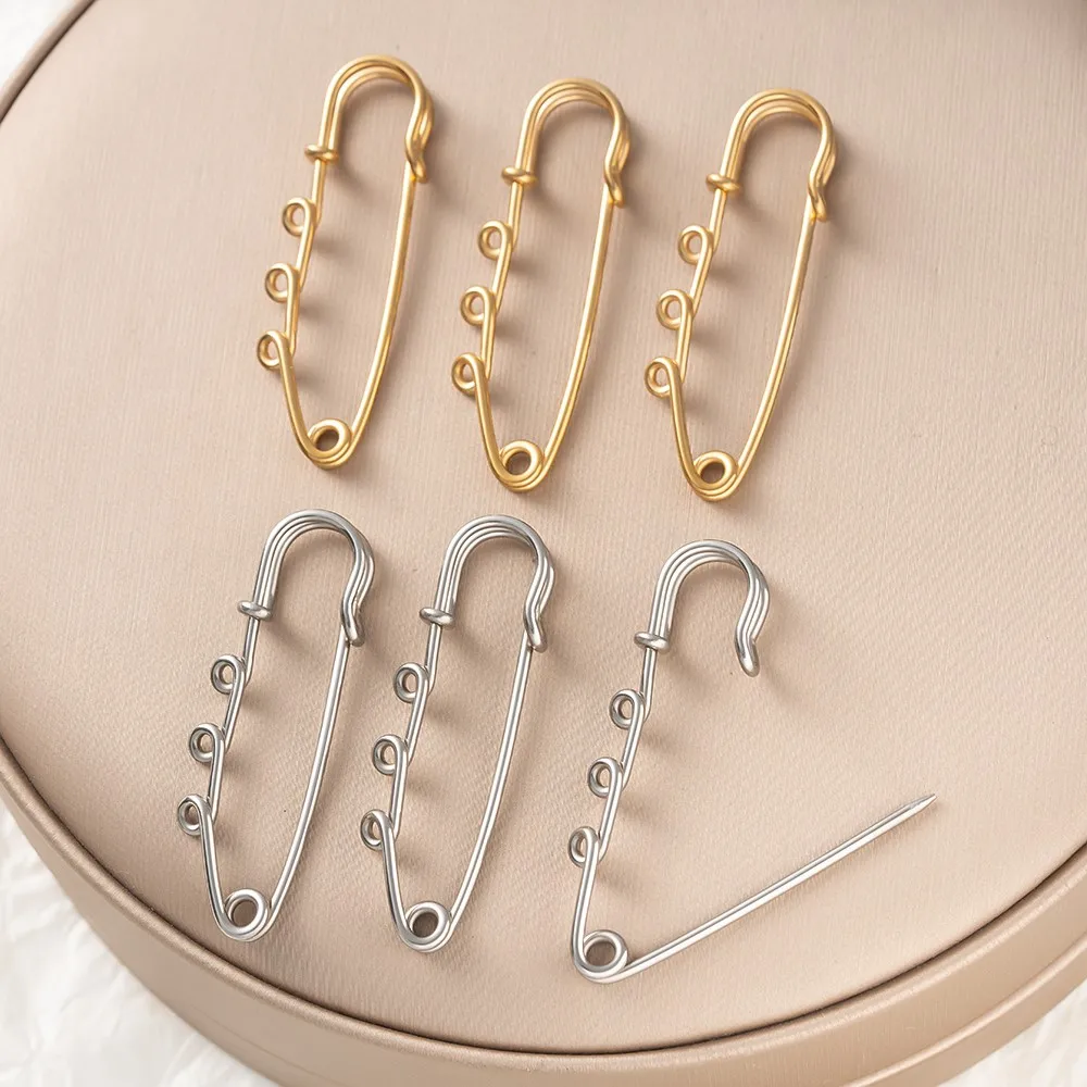 

5Pcs Stainless Steel Heavy Duty Safety Pin with 3 Hanging Loops Fasteners For DIY Garment Women Craft Jewelry Making Supplies