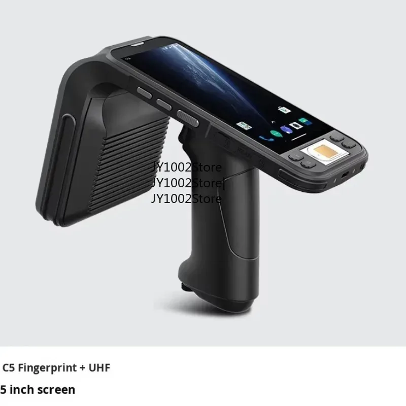C5 Portable ABS 4G/WiFi Android 11 UHF RFID Handheld Reader Terminal Black Warehouse Retail Logistics Ultra-High Frequency