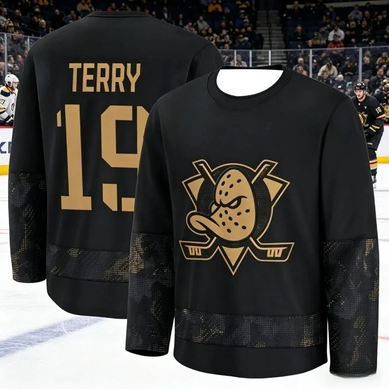 Unisex Ice Hockey Fan Shirt Mctavish 23 Duck Inspired 3D Print Breathable Moisture Wicking Long Sleeve Training Top Adults Kids