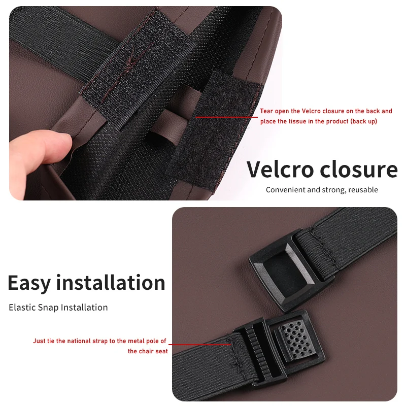Car Seat Back Tissue Box LeatherHanging Paper Storage Bag For KIA Stonic Sorento Cerato Sedona Forte Stinger - view 2