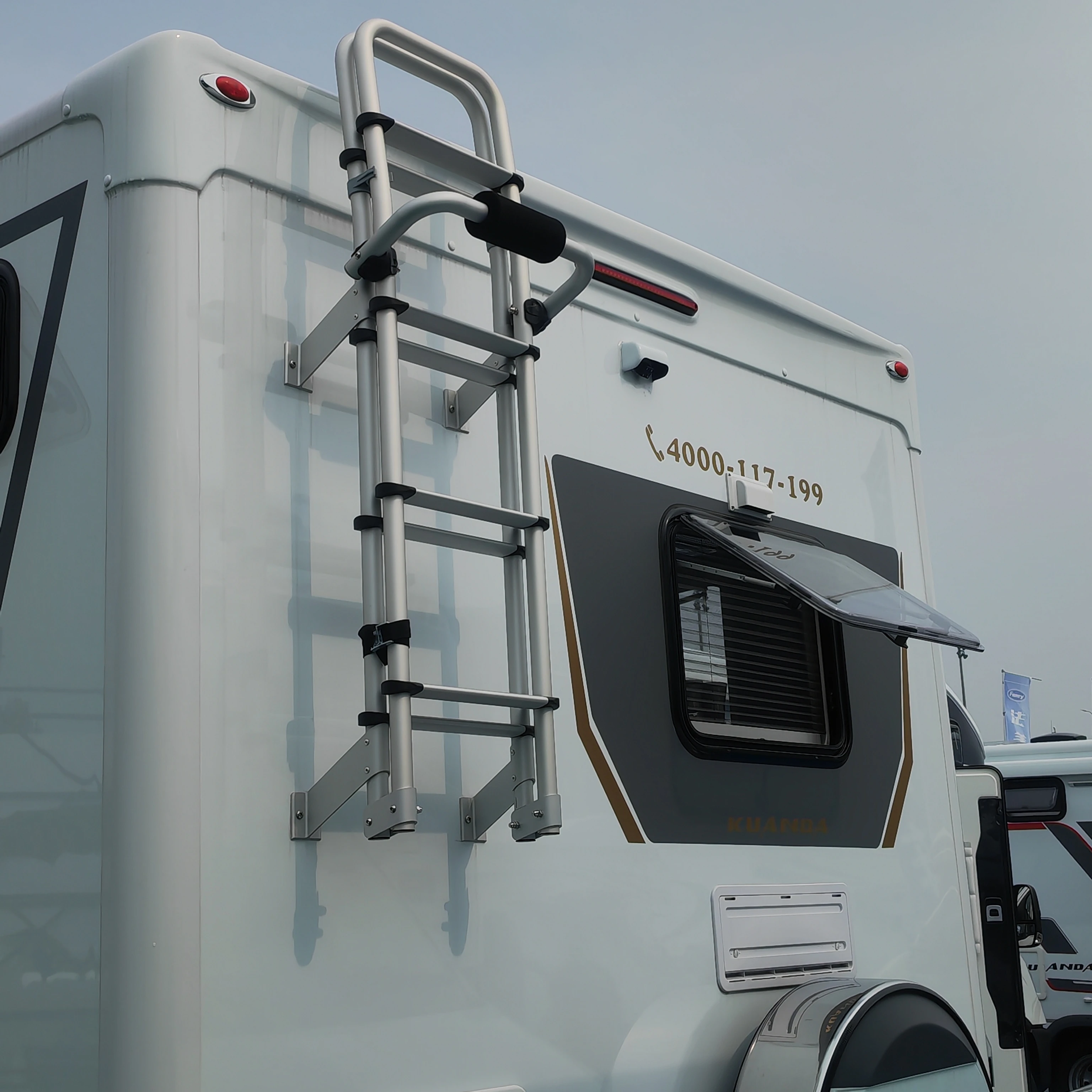 

New Style Strap-On Back Folding Exterior Ladder Aluminum Profile Motorhomes RV Part Accessories for Caravans