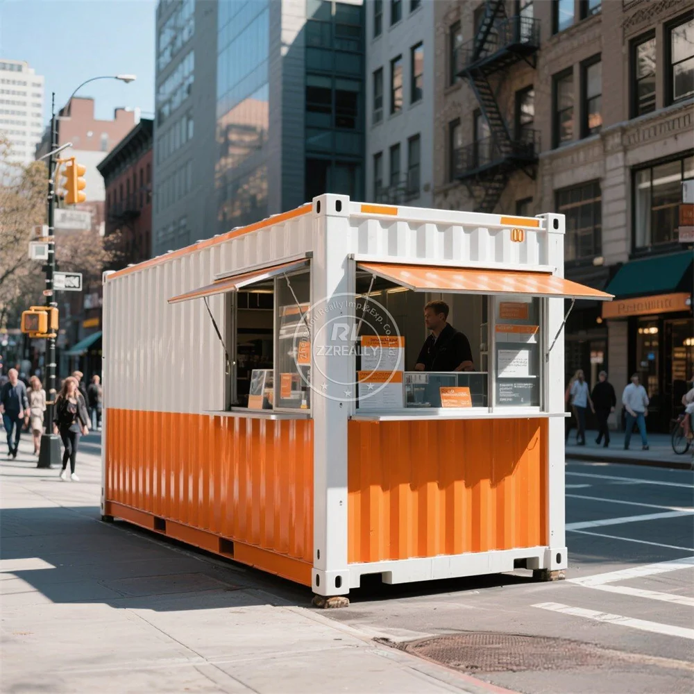 

Street Container Shop Fully Equipped Coffee Kiosk Mobile Kitchen Beverage Bubble Tea Shop Customized Container Bar