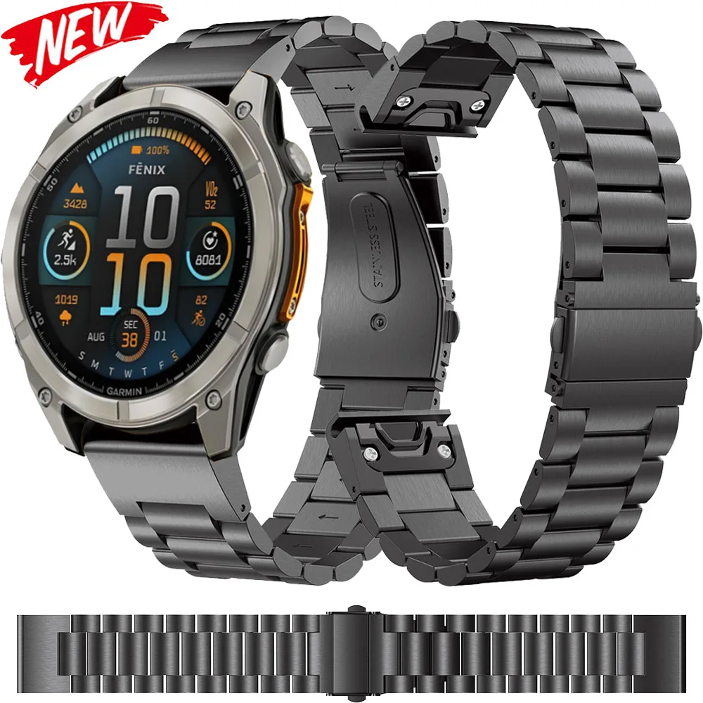 سريعة تناسب 26 مللي متر 22 مللي متر 20 مللي متر حزام معدني ل Garmin Tactix 8 Fenix 8/E 7X 6X سوار الفولاذ المقاوم للصدأ إندورو 3 Forerunner 965 الفرقة #1