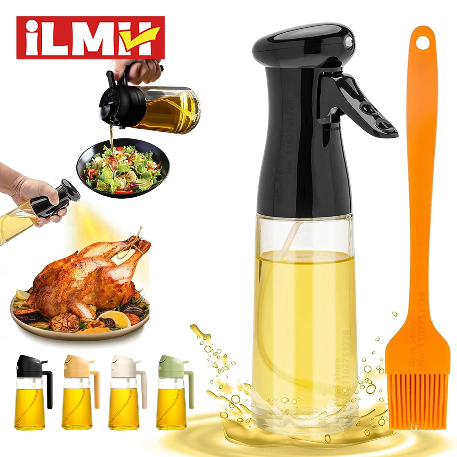 200/300/500 ml Öl Spray Olivenöl Spray Flasche Küche Kochen Spender Camping Backen Essig Sojasauce Sprayer behälter