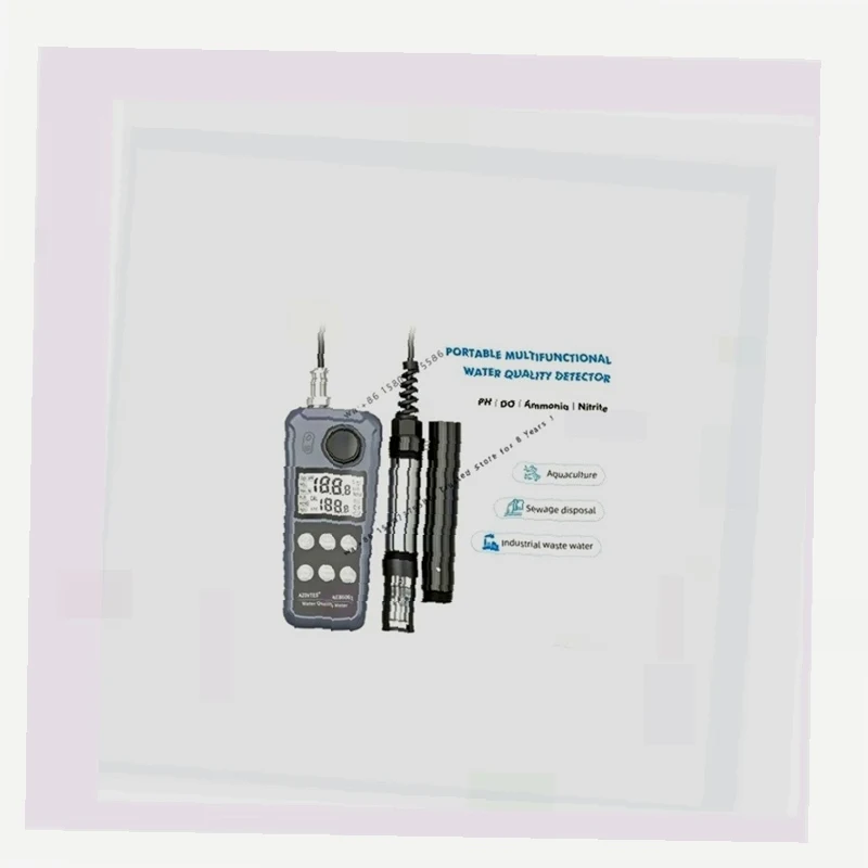 AE86061 Multiparameter DO/PH/Temp/Ammonia/Nitrite Dissolved Oxygen Meter Water Quality Tester for Aquarium Aquaculture Fish Tank