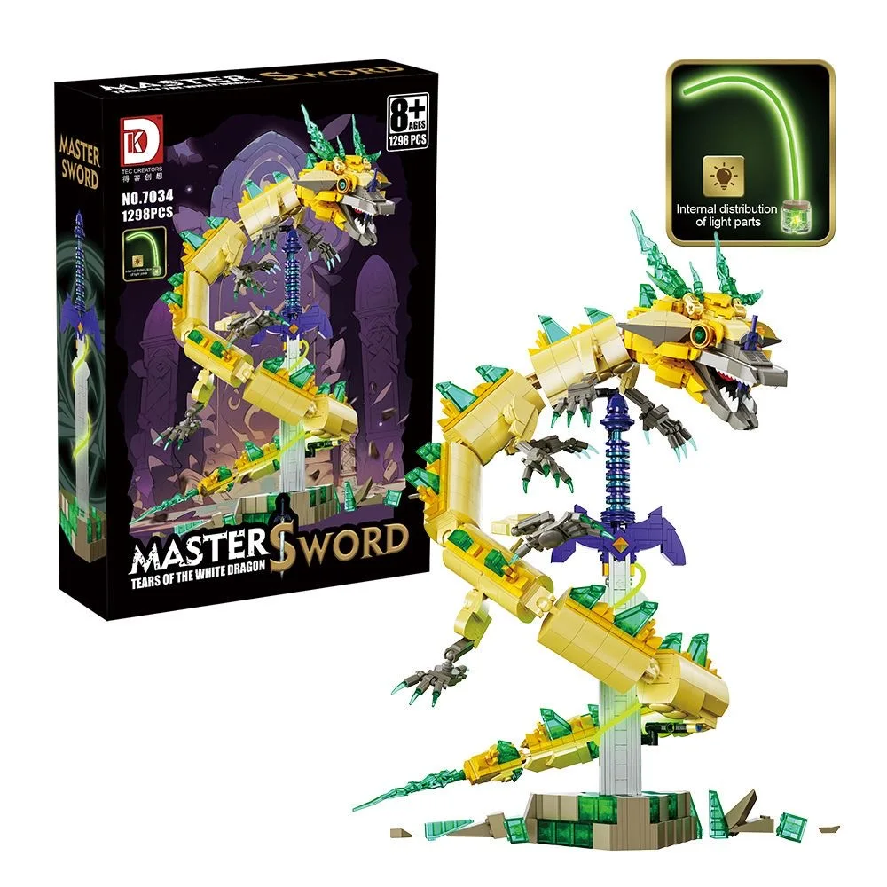 MOC Bricks Zeldaing Wild Breath Master Sword Tears of the White Dragon Desktop Ornaments Building Blocks Assembly Toy Kids Gifts