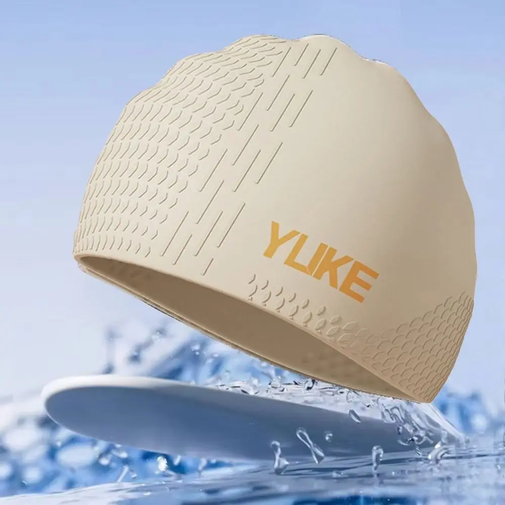 

Diving Cap Solid Color Swimming Hat Elastic Lightweight Silicone Swimming Cap Long Hair Breathable Printed Swimming Cap Women