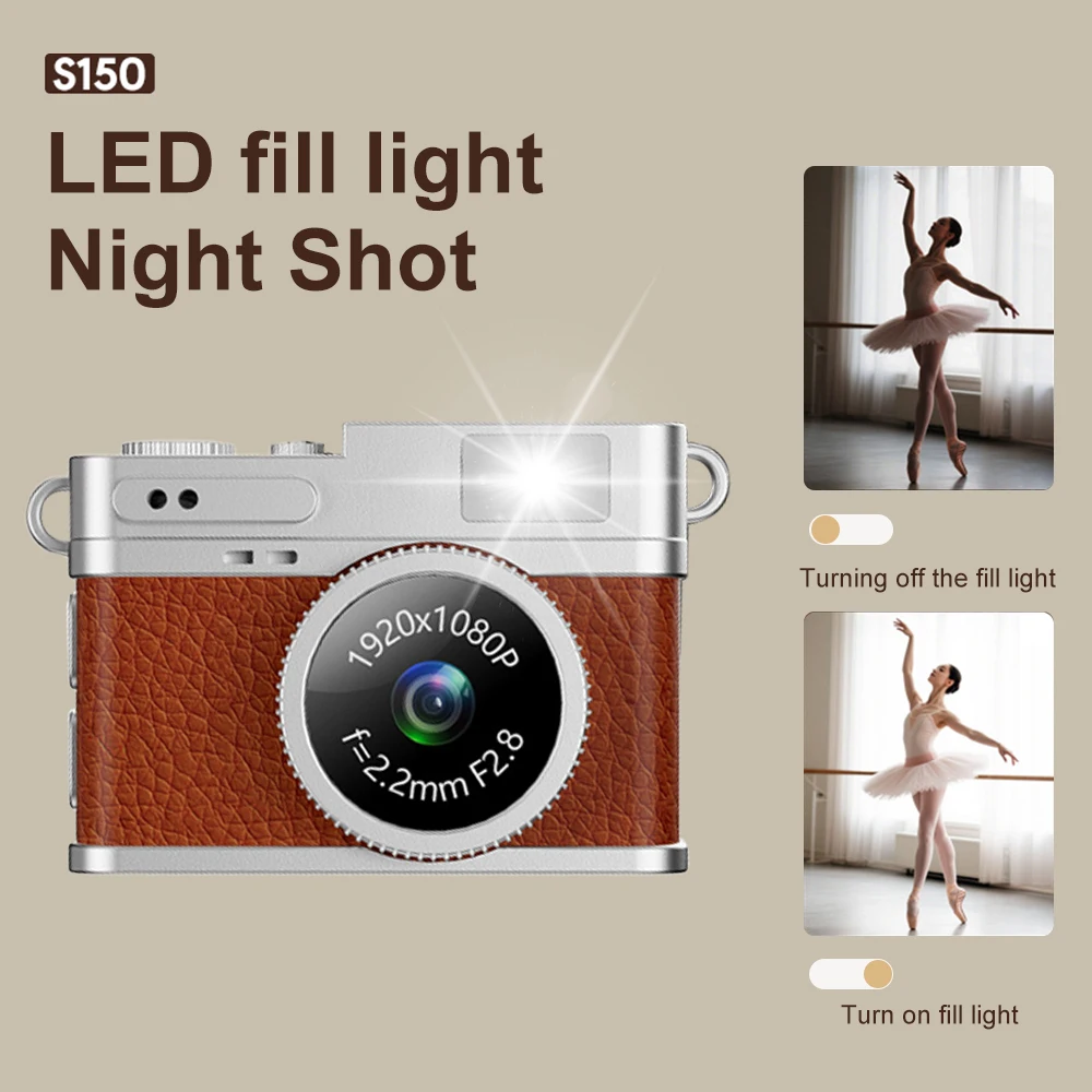 1080P HD Mini-Kamera mit 0,96-Zoll-Bildschirm, Retro-Digitalkamera, CCD-Dynamik-Video-DV-Camcorder, geeignet für Reisen, Sport usw.