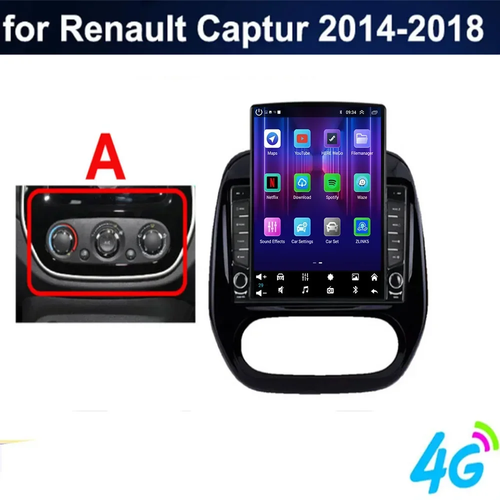 Android 14 Car Radio For Renault Kaptur Captur Clio Samsung QM3 2013 2014 2015 2016 Wireless Carplay multimedia Android Auto 4G