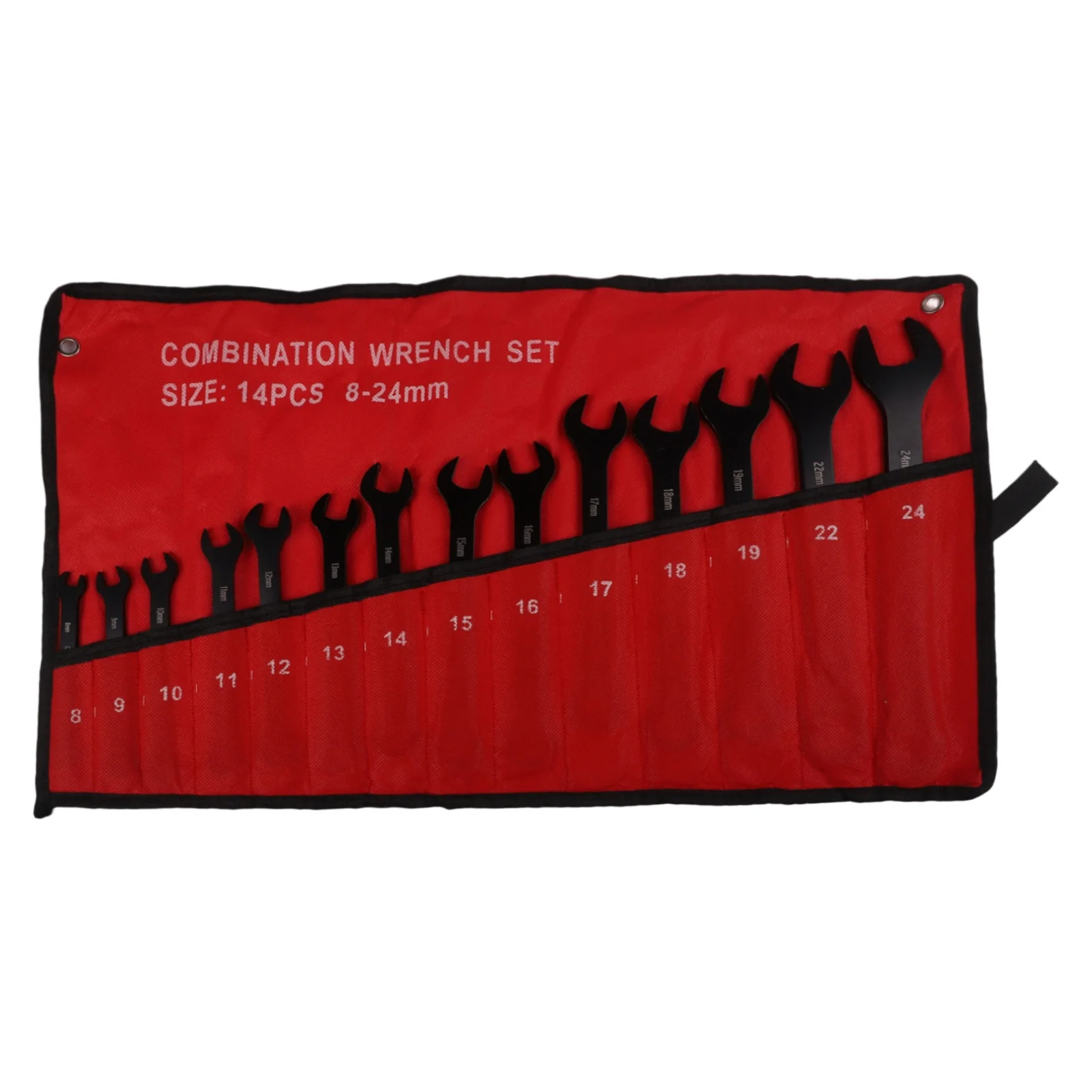 High Performance 14 Piece Metric Wrench Set 12 Point Spanner Tools for Home and For Garage Repairs 8mm to 24mm Sizes