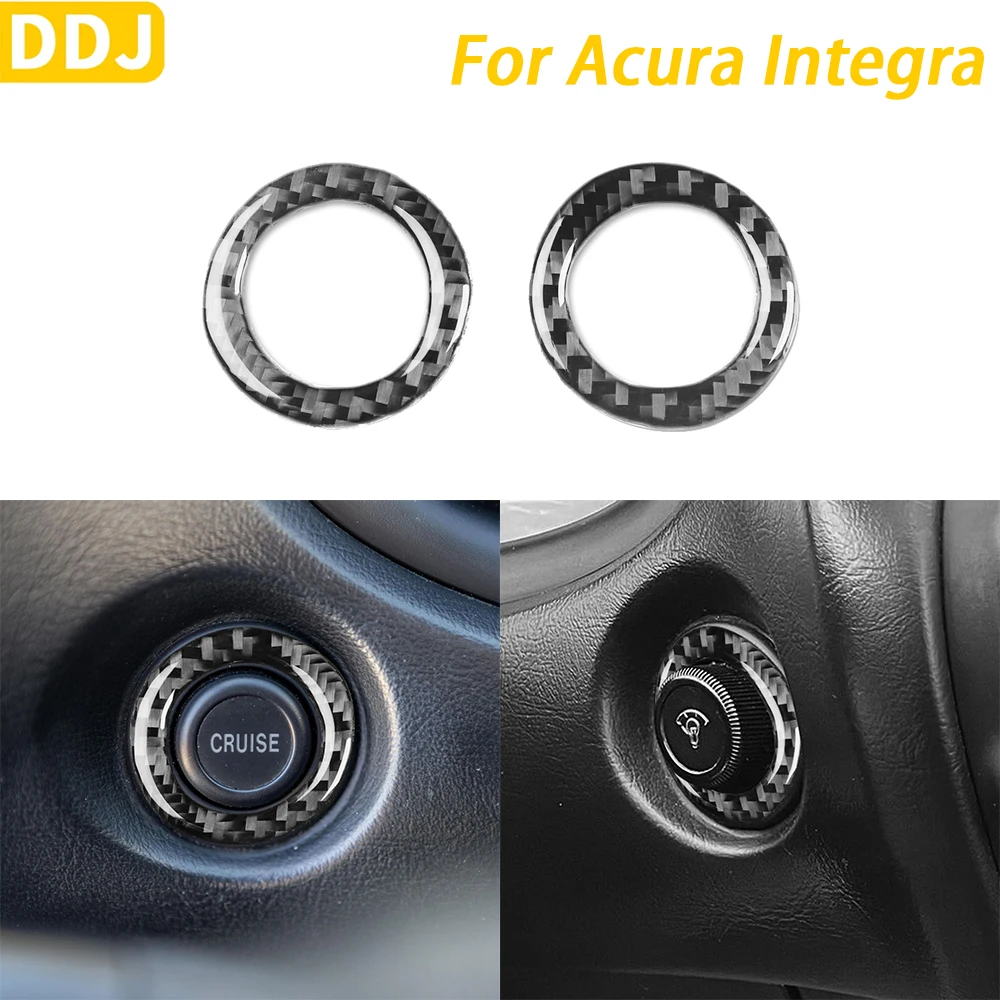 

For Acura Integra 1994-2001 Accessories Real Carbon Fiber Engine Ignition Switch Panel Trim Ring Car Interior Decoration Sticker